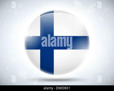 Finland Flag Glossy Button Stock Vector