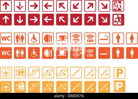 Navigation signs set Stock Vector
