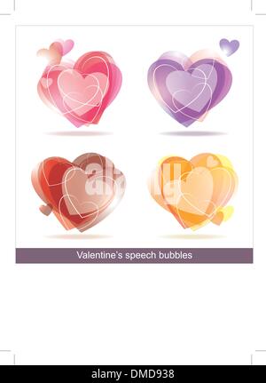 Hearts speech bubbles Stock Vector