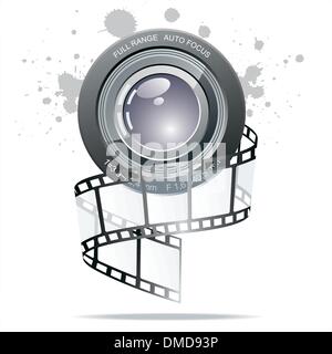 vector realistic 3d film reel Stock Vector