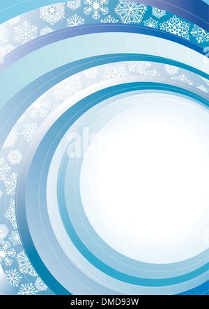 Blue abstract Christmas background with white snowflakes and Santa ...