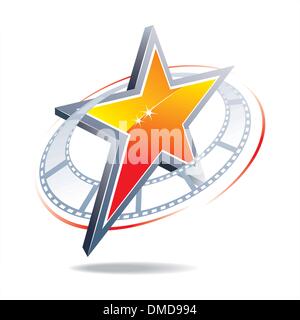 3d film reel Stock Vector