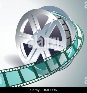 vector realistic 3d film reel Stock Vector