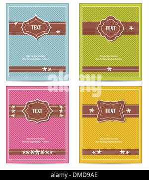 old vintage book cover set Stock Vector