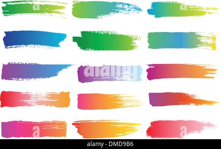watercolor brush strokes, vector set Stock Vector