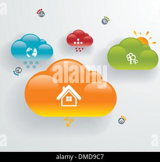 Cloud computing, technology connectivity concept Stock Vector