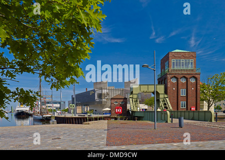 German Emigration Center and bascule bridge in Bremerhaven, Bremen, Germany Stock Photo