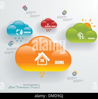 Cloud computing, technology connectivity concept Stock Vector