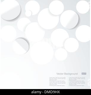 Abstract 3D Geometrical Design.White paper circles. Stock Vector