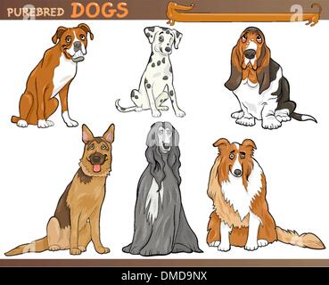 purebred dogs cartoon illustration set Stock Vector Image & Art - Alamy