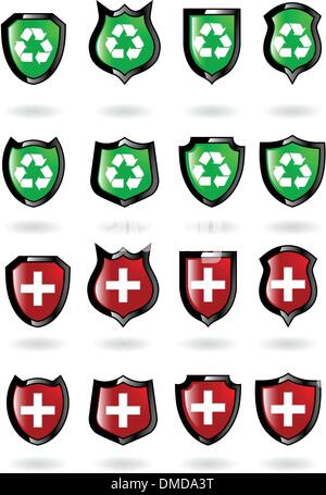 the set vector shield Stock Vector