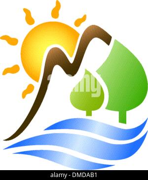 Sun and mountains Stock Vector Image & Art - Alamy