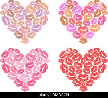 Red hearts couple finger print Stock Vector Image & Art - Alamy