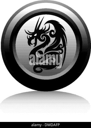 web icon with black dragon Stock Vector