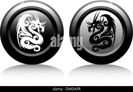 web icons with dragons Stock Vector