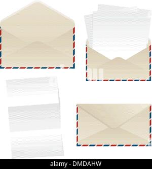 Envelope and paper sheets Stock Vector
