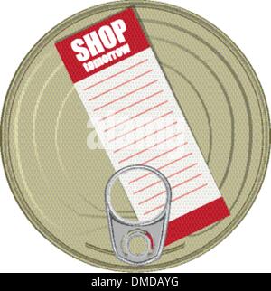 Shopping list on a can Stock Vector