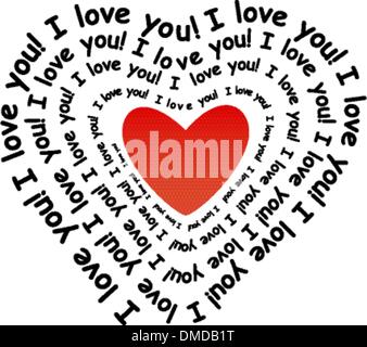 I love you in the form of heart Stock Vector