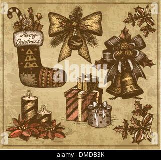 Christmas drawings by hand Stock Vector