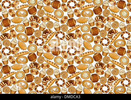 Bakery foodstuffs set on a white background Stock Vector