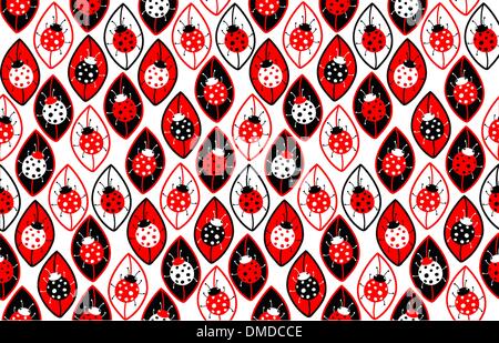 Seamless background with ladybirds Stock Vector