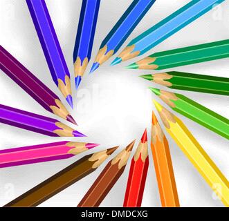 colored pencils in a circle Stock Vector Image & Art - Alamy