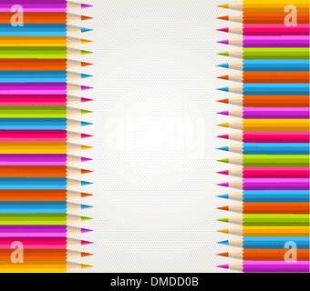 Color pencil set seamless pattern Stock Vector