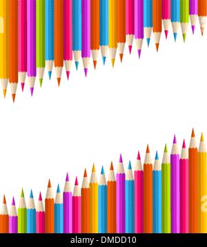 Color pencil set seamless background. Stock Vector
