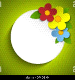 Beautiful Spring Flowers Green Background Stock Vector