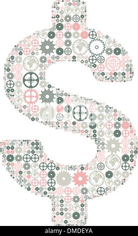 Gears with dollar icon isolated. Vector illustration Stock Vector Image ...