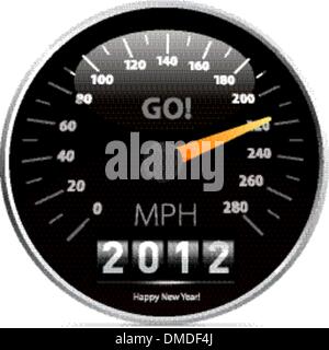 2012 year Calendar speedometer car Stock Vector