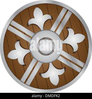 Wooden Shield Stock Vector