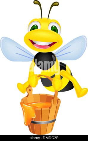 Bee with honey Stock Vector