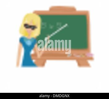 vector teacher at the blackboard Stock Vector