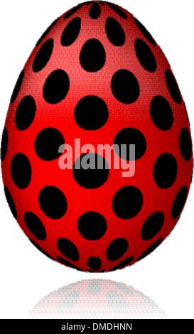Red egg in black peas for your design Stock Vector
