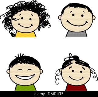 Smiling people icons for your design Stock Vector