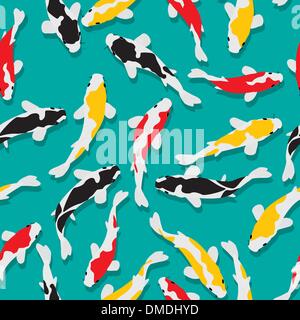 Koi fish pattern seamless Stock Vector