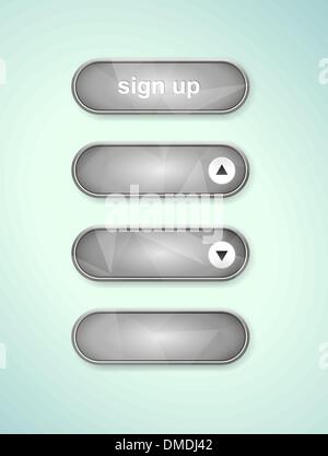 grey buttons set Stock Vector