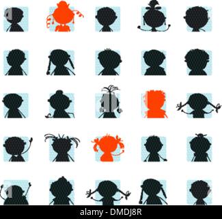 People icon, silhouettes of avatar Stock Vector