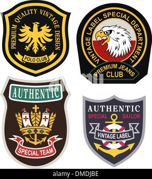 classic royal emblem badge set Stock Vector