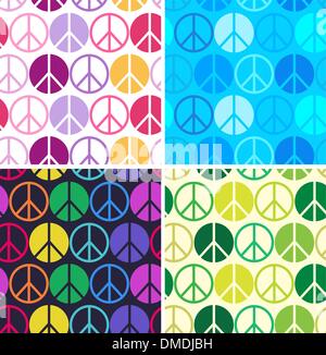 peace symbol seamless pattern Stock Vector
