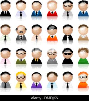 Set of business men peoples icons, cartoon for your design Stock Vector