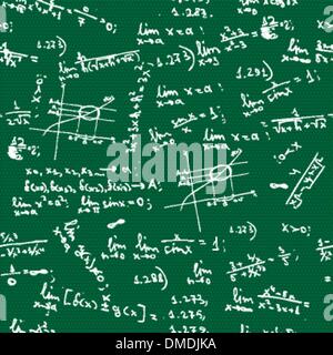 Seamless background with math formulas on blackboard Stock Vector