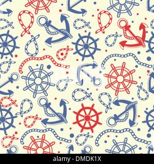 Seamless pattern with  anchors Stock Vector