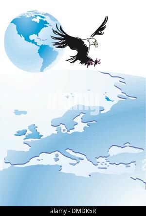 Eagle with globe Stock Vector