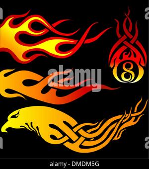 Various shape of flames Stock Vector