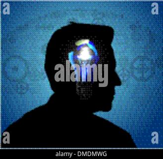 Silhouette of a man's head Stock Vector