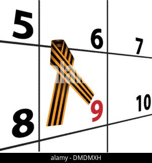 Calendar George ribbon Stock Vector