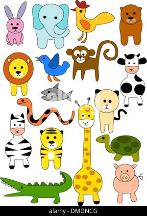 Animal doodle collection Stock Vector