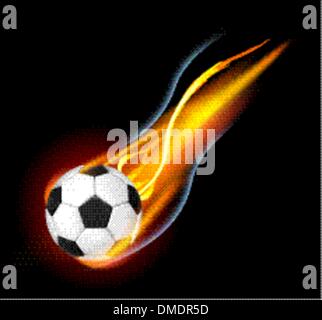 Soccer Ball on Fire Stock Vector